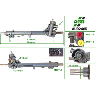 Steering rack with power steering, restored, AU9246R