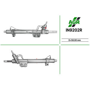 Steering rack with power steering, restored, IN9202R