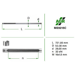 Power steering rack rod, new, ME9215C