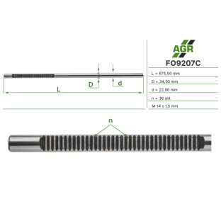 Power steering rack rod, new, FO9207C