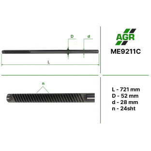 Power steering rack rod, new, ME9211C