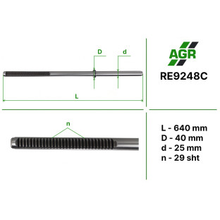 Power steering rack rod, new, RE9248C