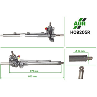 Steering rack with power steering, restored, HO9205R