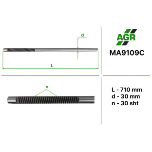 Power steering rack rod, new, MA9109C