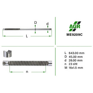 Power steering rack rod, new, ME9209C