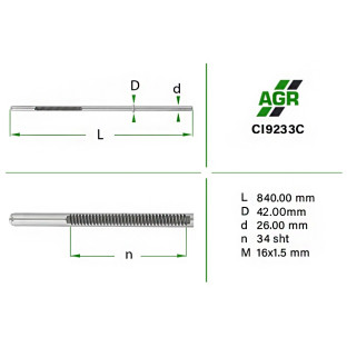 Power steering rack rod, new, CI9233C