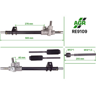 Steering rack without power steering, new, RE9109