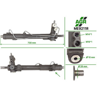 Steering rack with power steering, restored, ME9211R