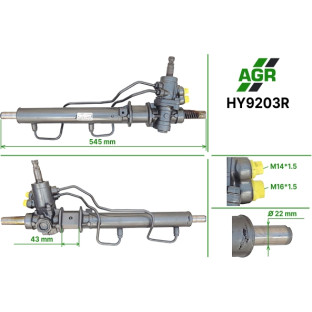 Steering rack with power steering, restored, HY9203R