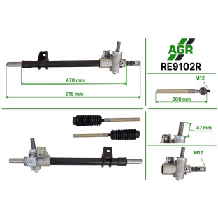 Steering rack without power steering, restored, RE9102R