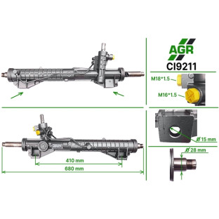 Steering rack with power steering, new, CI9211