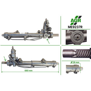 Steering rack with power steering, restored, ME9237R