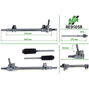 Steering rack without power steering, restored, RE9105R